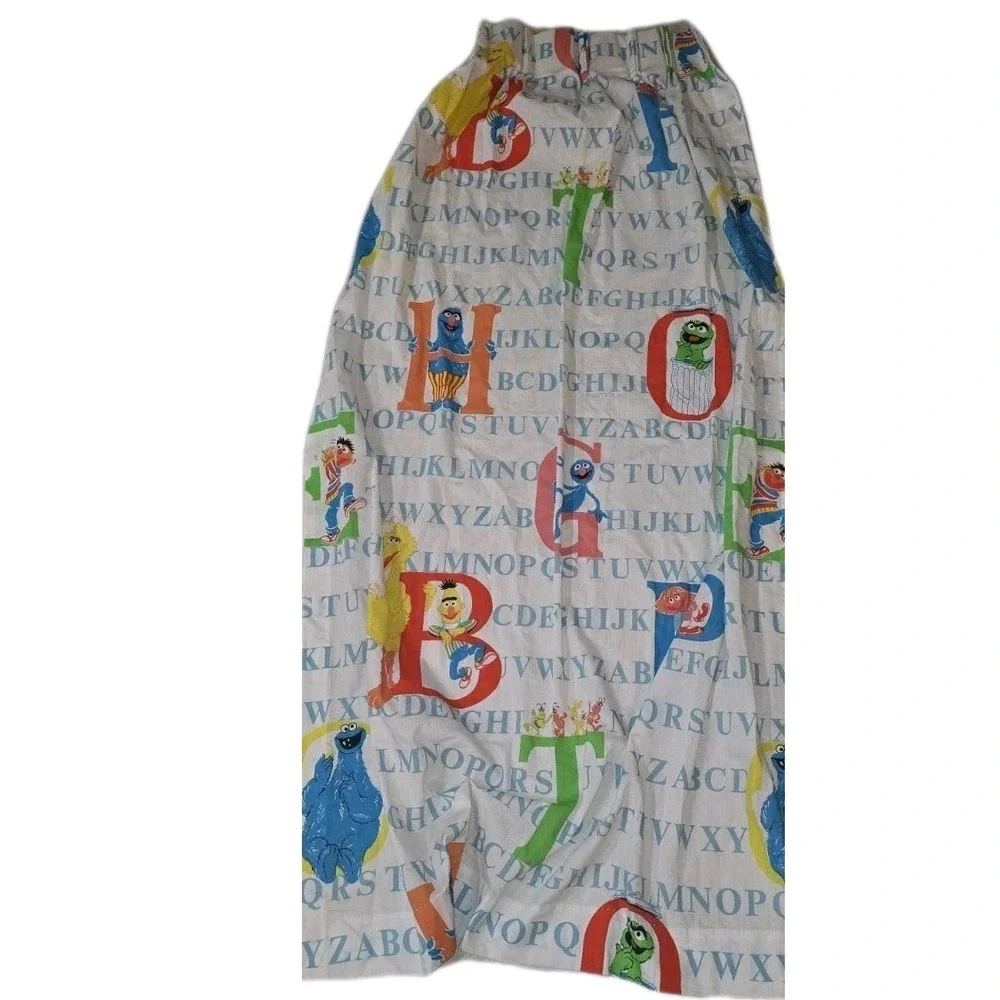 Sesame Street Alphabet Curtains 2 Panels VTG Pinch Pleat Primary Colors Big Bird